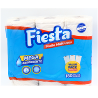 TOALLA FIESTA BLANCA MULTIUSOS 180 HJS DOBLES PTE/3