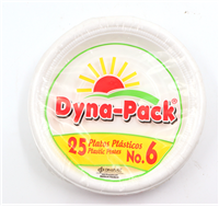 PLATO DYNA-PACK PLASTICO #6 PTE/25*