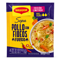 SOPA MAGGI POLLO C FIDEO FUEGO PICANTE 55 GRS*