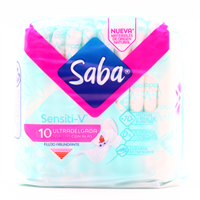 TOALLA SABA ULTRADELGADA SENSITI-V C/ALAS PTE/10*