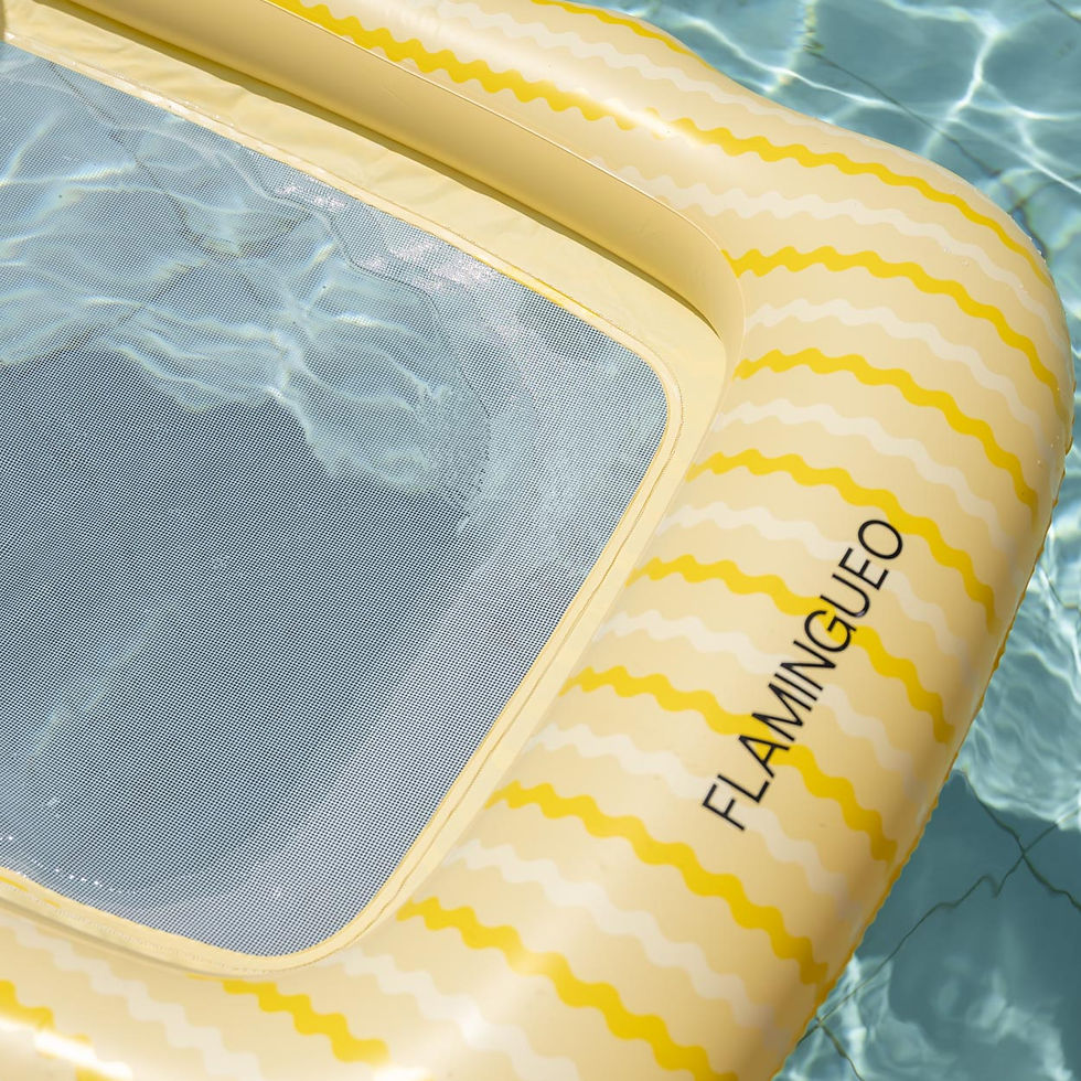 Thumbnail: Flamingueo Belmondo - Yellow Inflatable pool float with sunshade