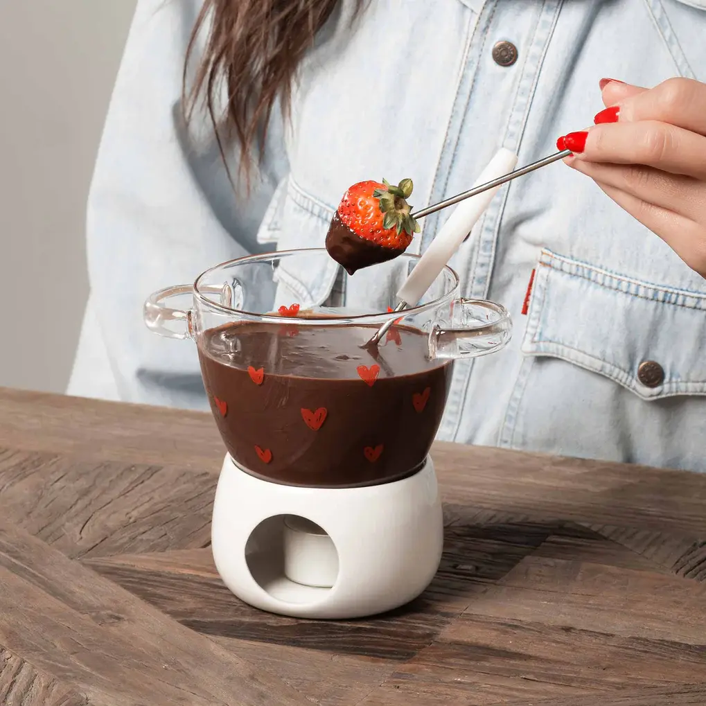 Simple Day Fondue' Cioccolato Tapp. Cuori