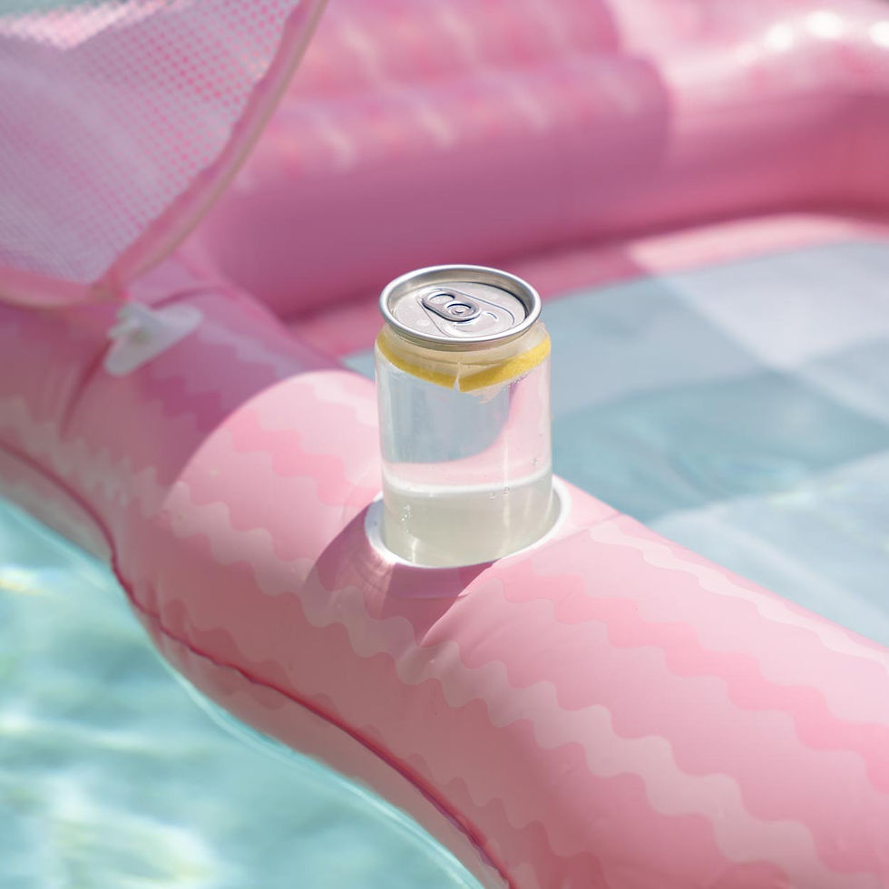 Thumbnail: Flamingueo Belmondo - Yellow Inflatable pool float with sunshade