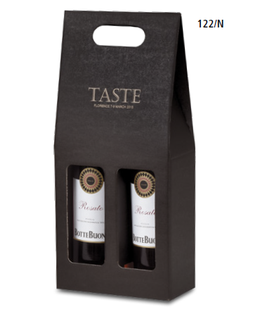 Wine Gift Box Black with Handle  2 bottles