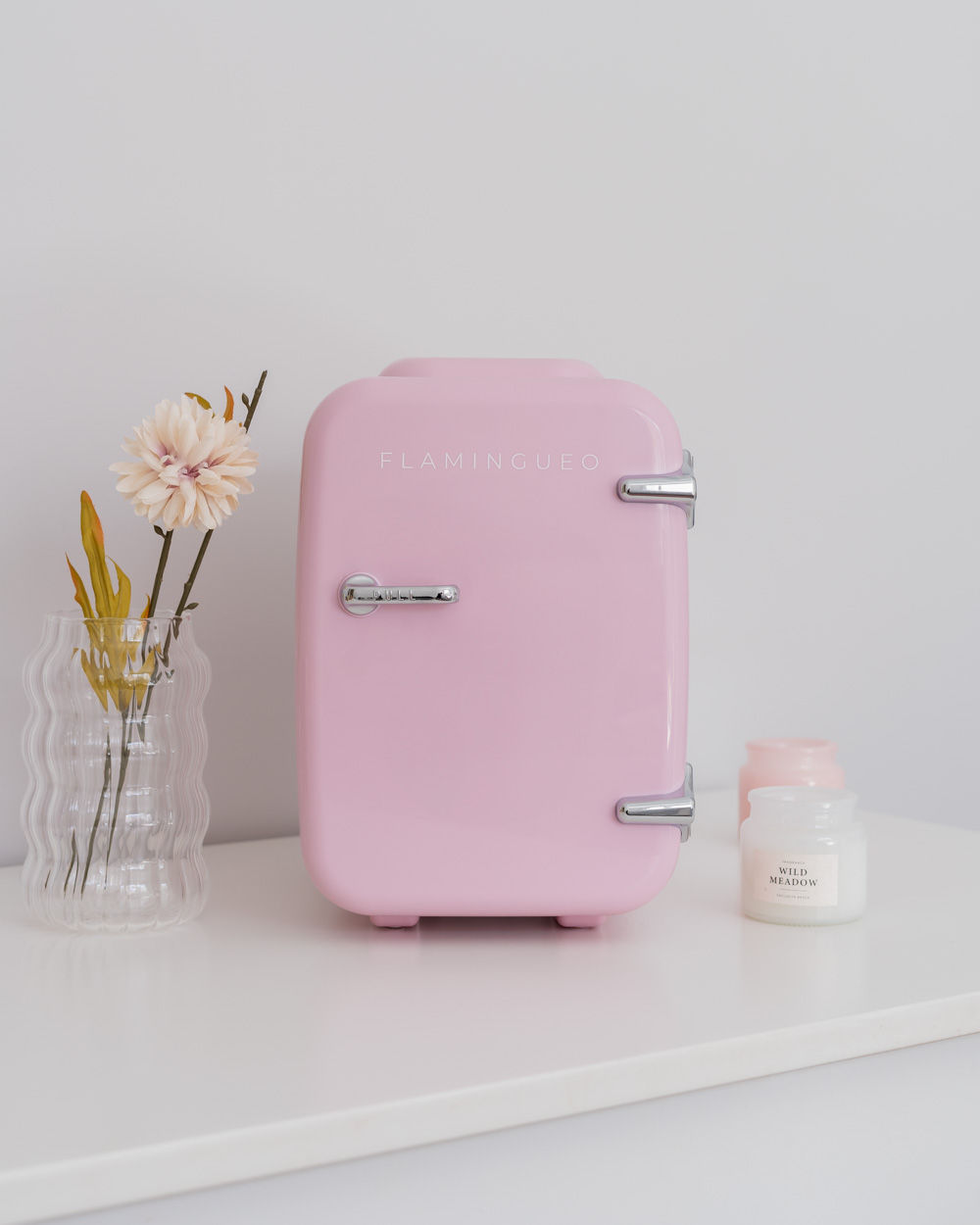 Flamingueo Sansa - Mini Fridge Portable Retro Pink 4L