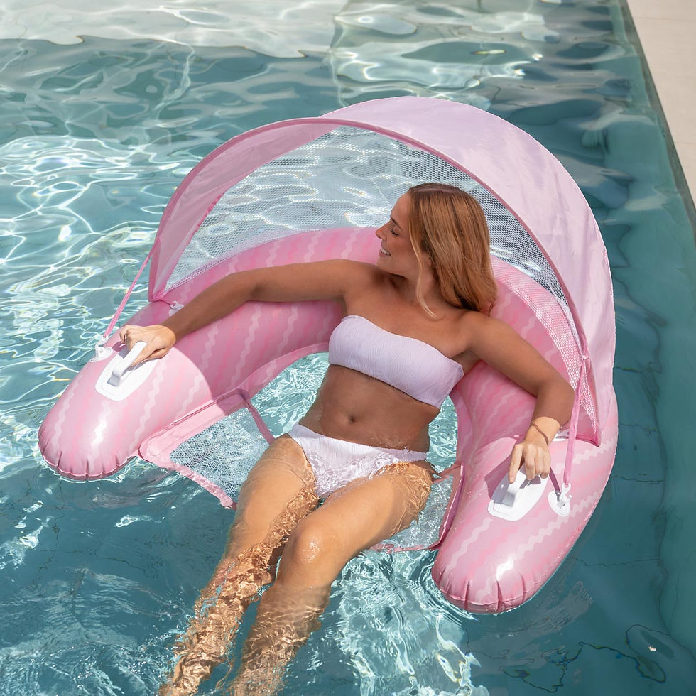 Thumbnail: Flamingueo Tango - Pink Seat float with mesh and sunshade