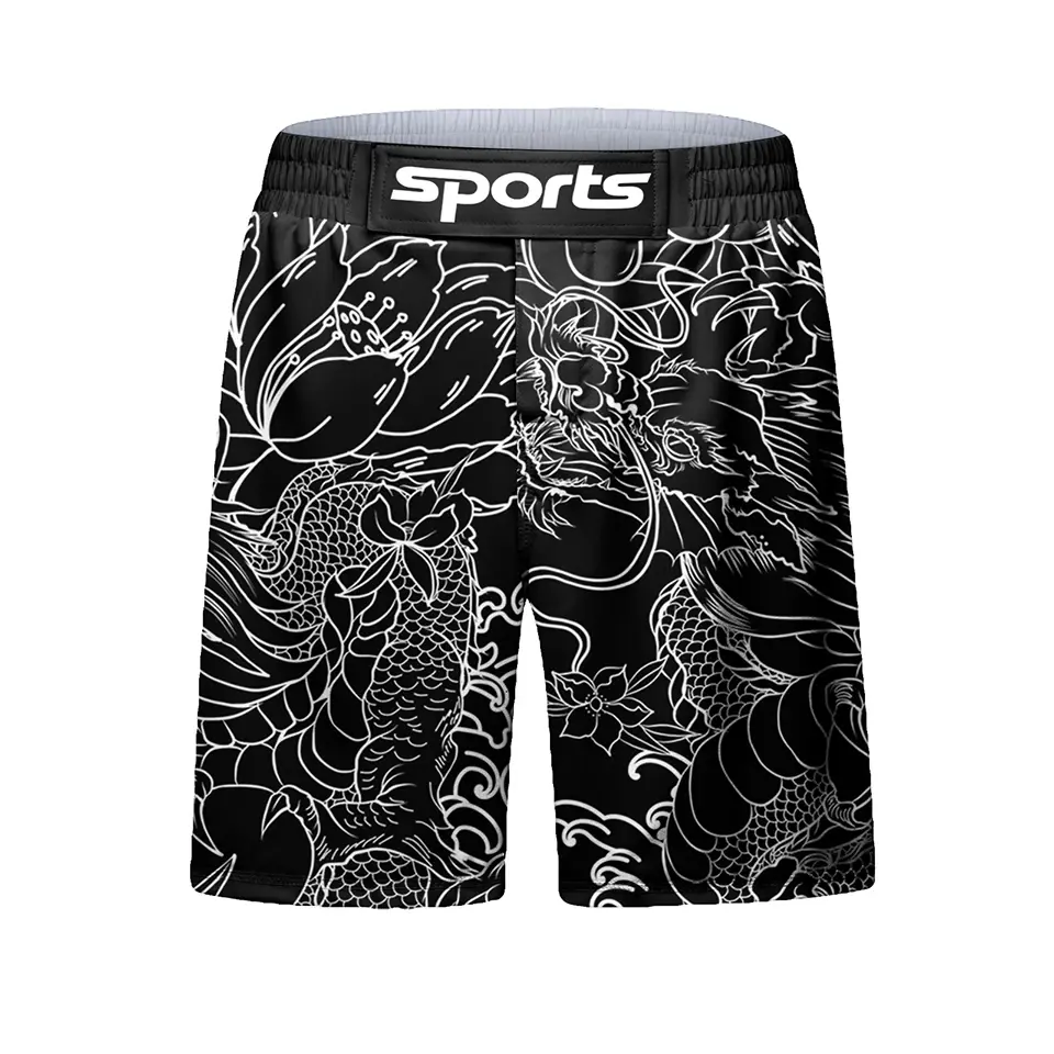 Thumbnail: Men's Jiu Jitsu Kimono Rashguard MMA T-shirt+Shorts Compression T-shirts+Pant Sp