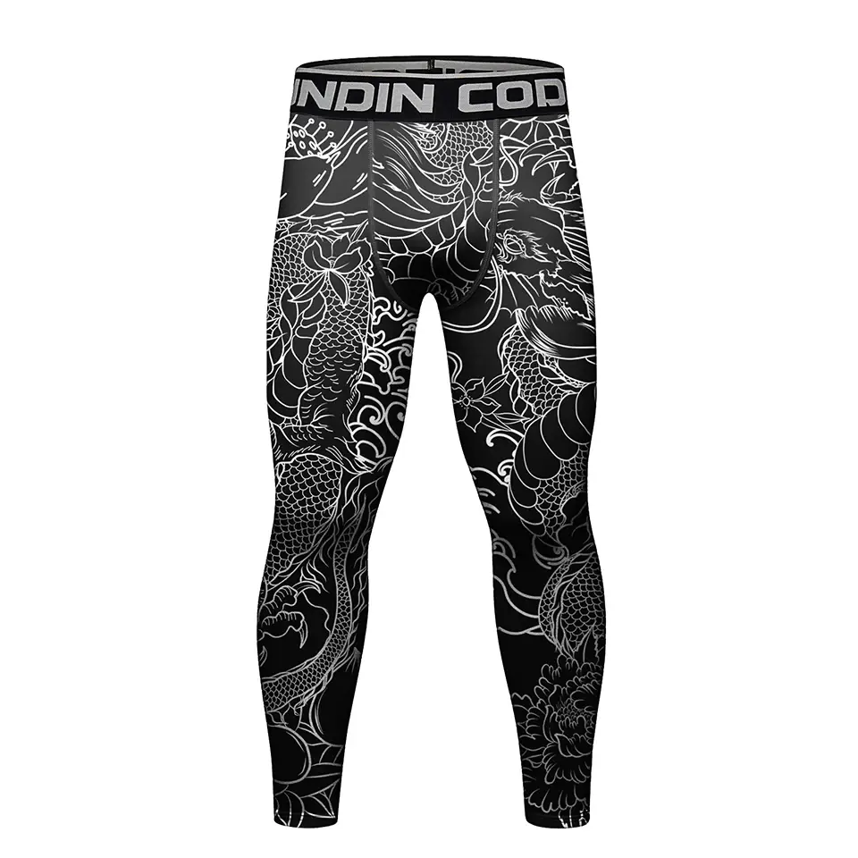 Thumbnail: Men's Jiu Jitsu Kimono Rashguard MMA T-shirt+Shorts Compression T-shirts+Pant Sp