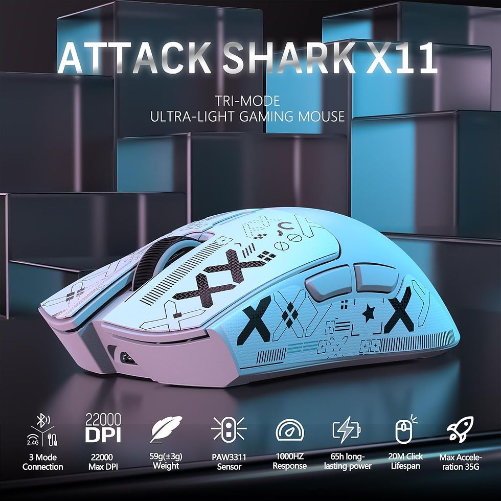 Thumbnail: ATTACK SHARK X11 Gaming Mouse with Magnetic Charging Dock, PAW3311 Gaming Sensor