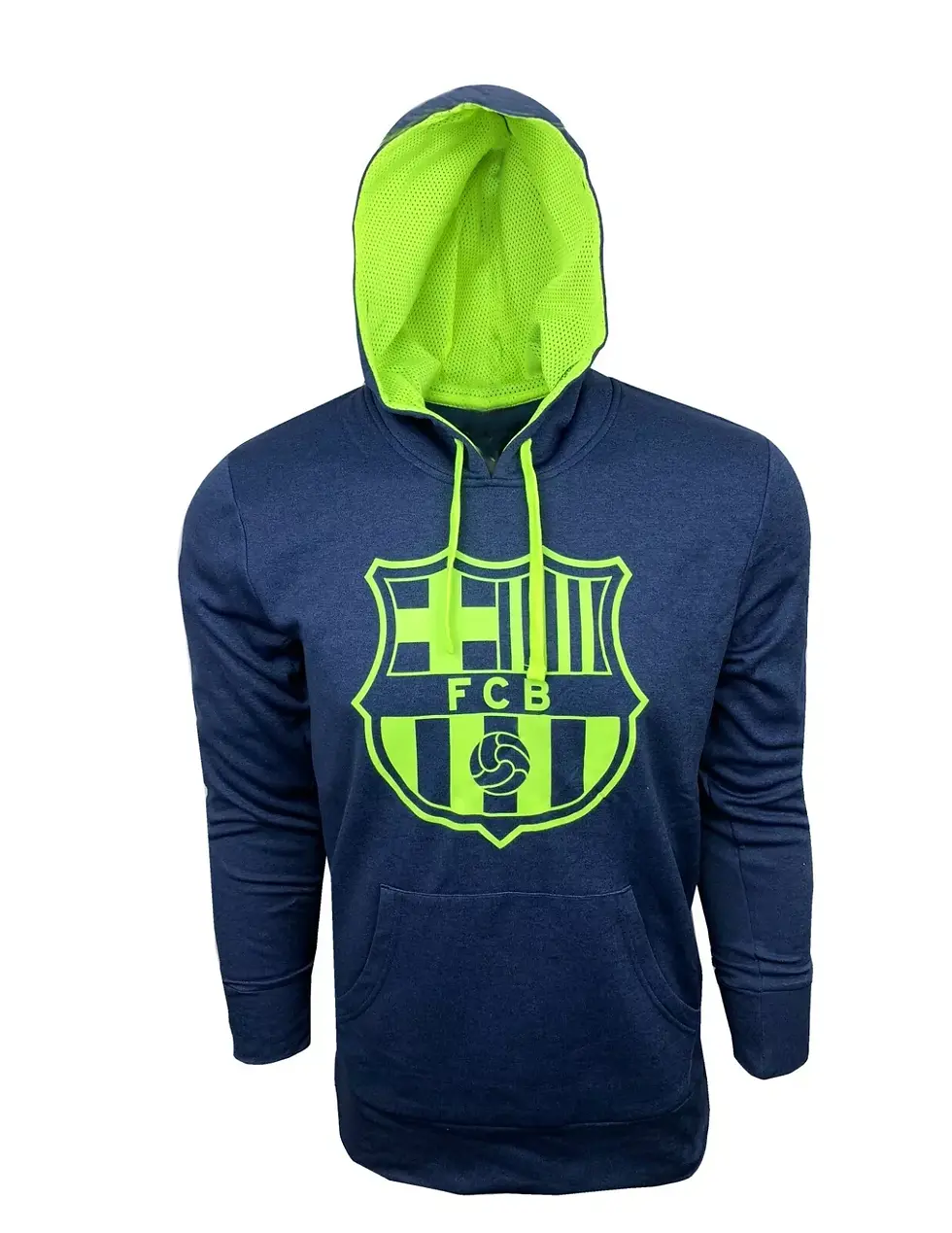 Thumbnail: Official Barça HKY Sportswear Hooded Sweatshirt - Navy & Neon Yellow Crest