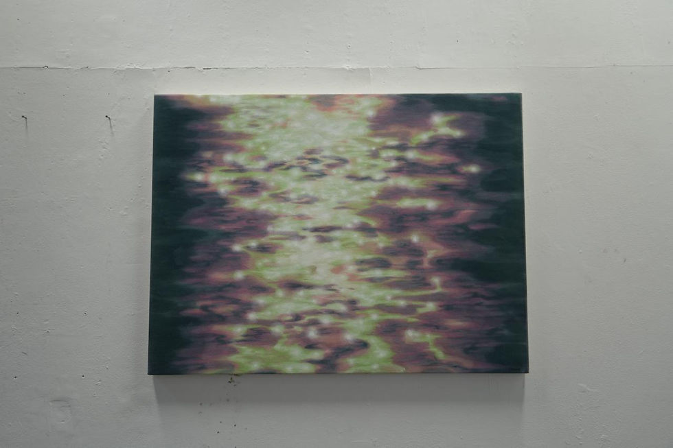 Olkamll, “Like tiny little ants in an anthouse”, Oil on canvas, 70 x 120 cm, 2025