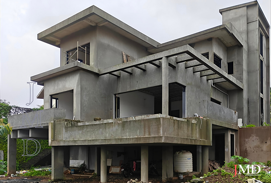 JMD Construction team working on a turnkey villa project in Lonavala – premium construction in progress
