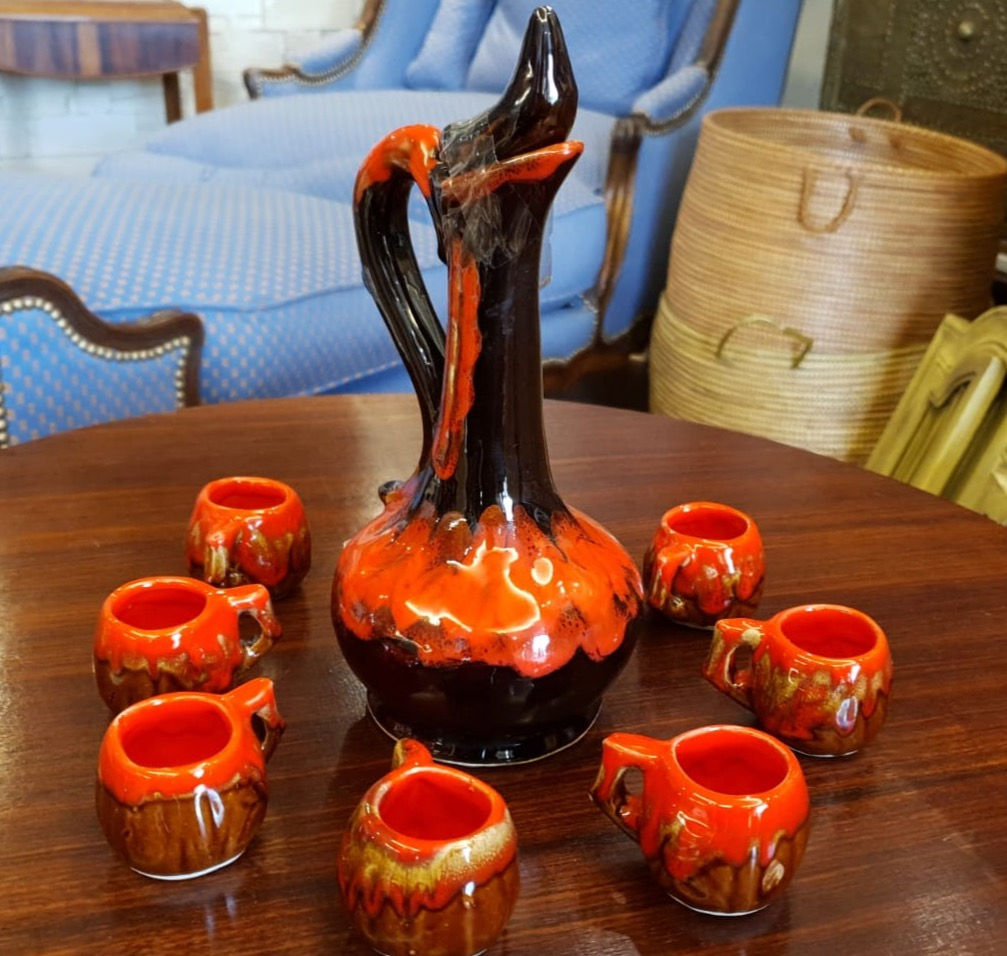 Service à digestif dans l'esprit Vallauris