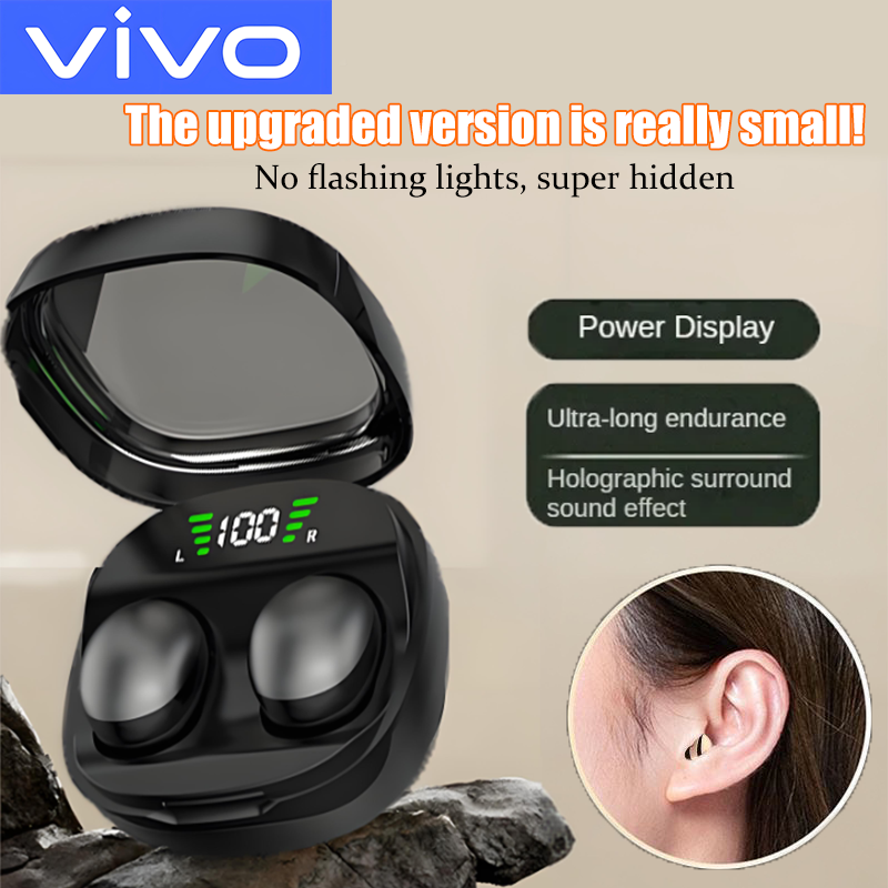VIVO mini Invisible Sleep Headphones Wireless Bluetooth 5.3 Earbuds Noise Cancel