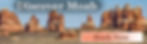 Red rock formations under a blue sky with "Discover Moab" text. A "Book Now" button is visible, conveying an inviting, adventurous mood for your next vacation.