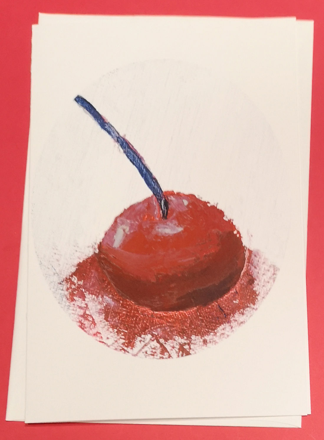 Palette Knife Cherry Greeting Card