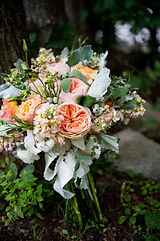 Vintage Chic Bridal Bouquet in pinks and peaches by Mambo fiori best wedding florist Temecula CA