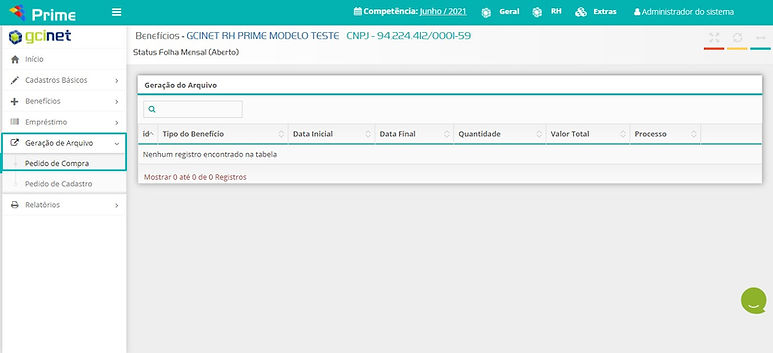 sistema de gestão de beneficios