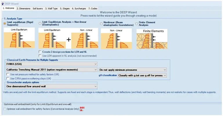 DeepEX Model Wizard – Analysis settings