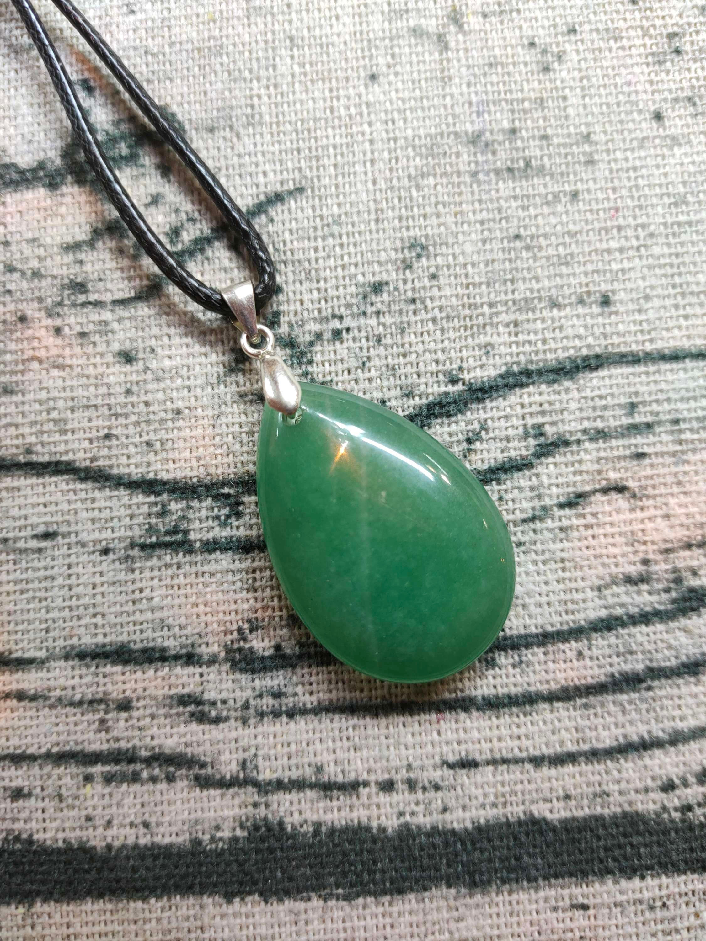 pendentif argent aventurine verte