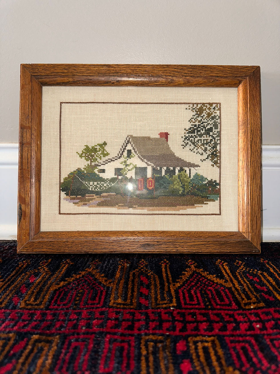 Framed House Cross-Stitch