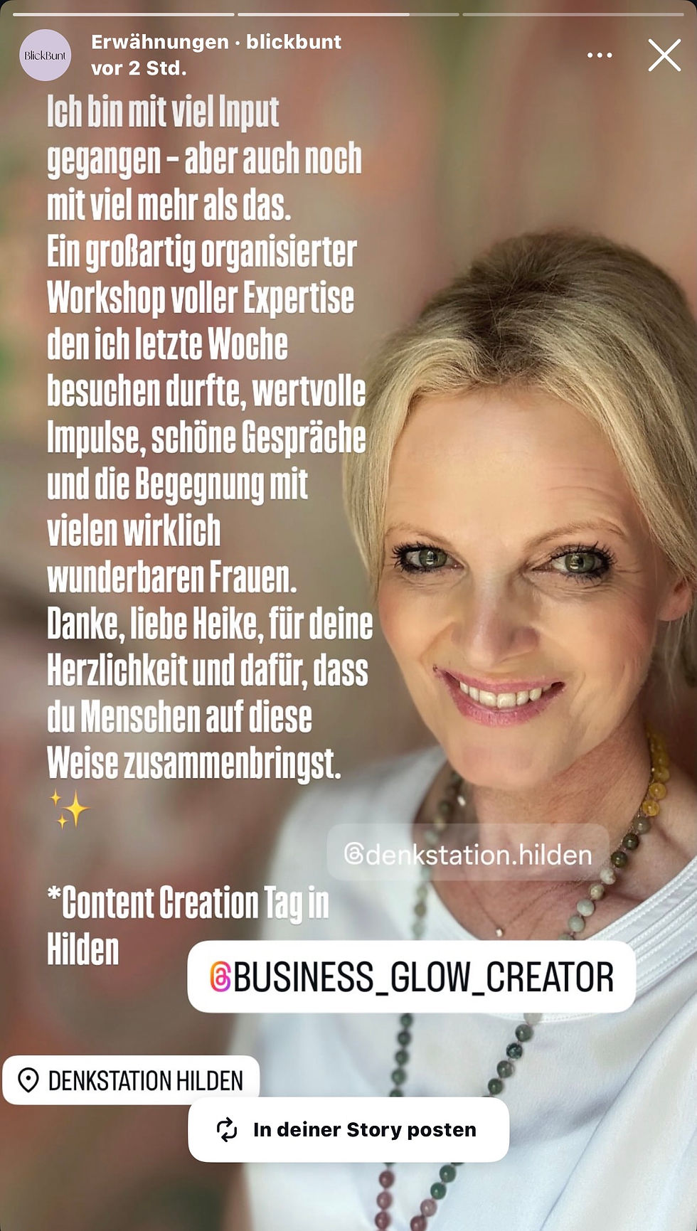 Erfahrung bei Selfie Workshop #rockyourcontent