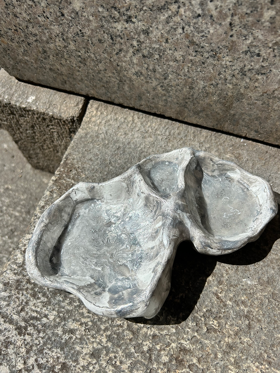 Thumbnail: Silver Geode Ceramic Jewelry Dish