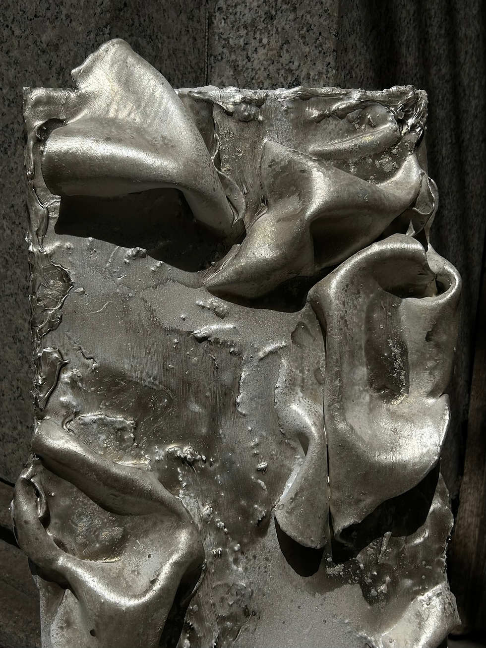 Thumbnail: Brushed Metal Ceramic Wall Sculpture