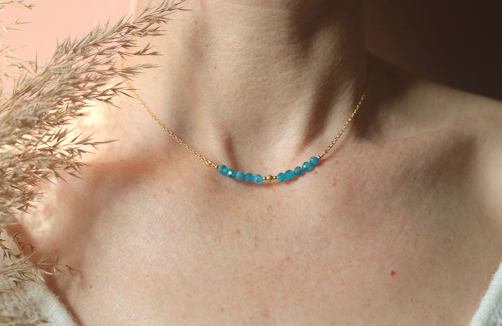 Ras de cou Apatite Bleue