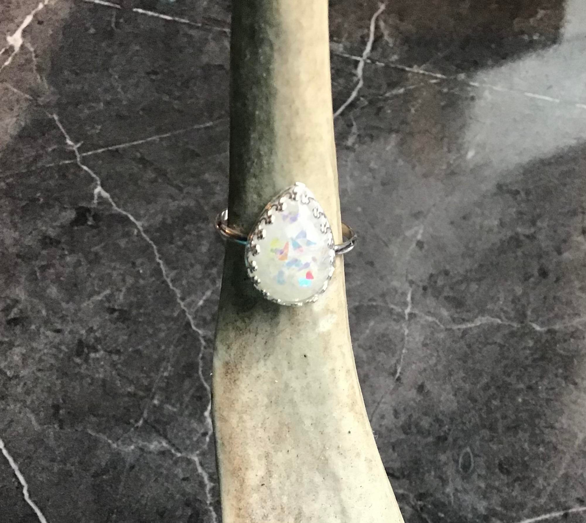 Crown Teardrop ring