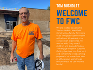 Tom Bucholtz, Project Superintendent at Fritz Wahlfield Construction, standing on active commercial construction jobsite