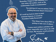 Employee spotlight graphic featuring Fritz Wahlfield (“The Third”), Vice President at Fritz Wahlfield Construction, sharing personal fun facts and leadership insights