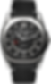 mechanical automagtic black watch with black vintage calf strap