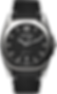 mechanical automatic black watch with black vintage calf strap