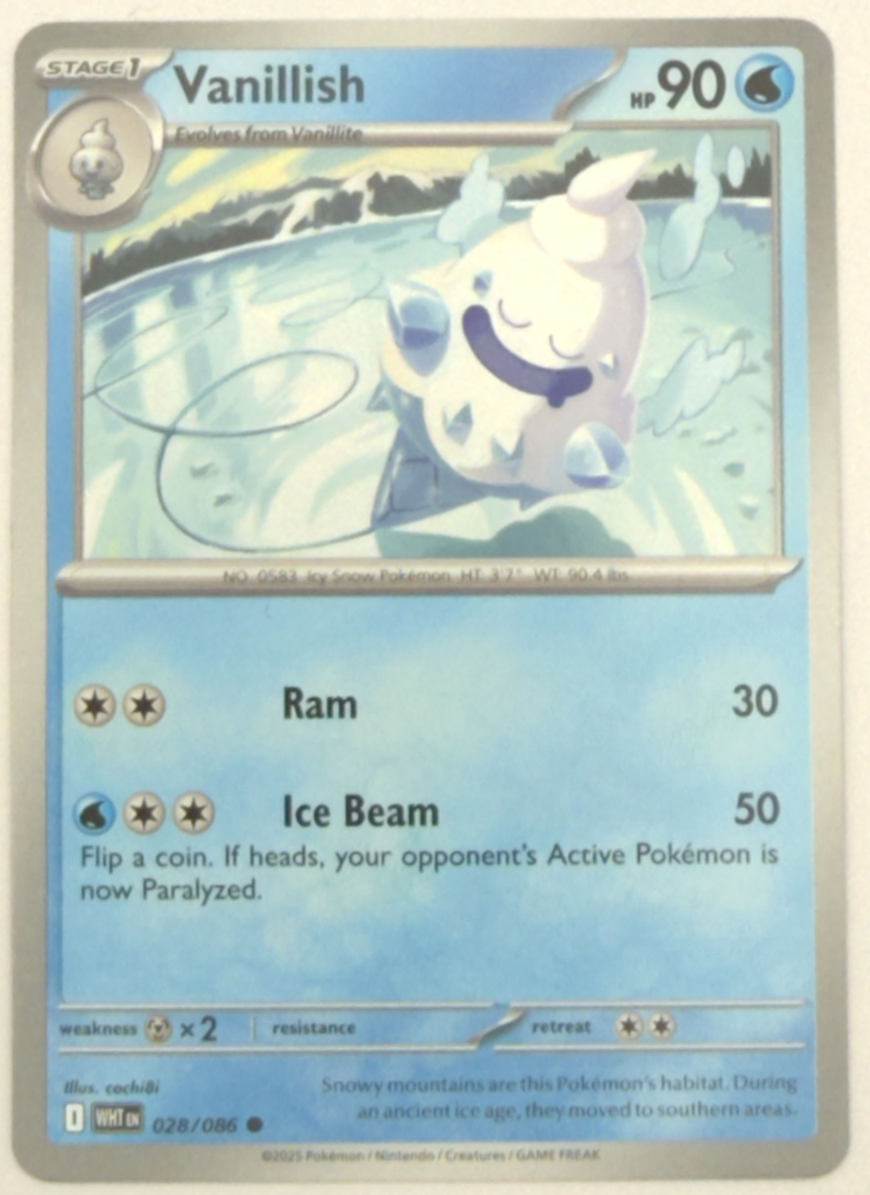 Vanillish #28 Pokemon White Flare