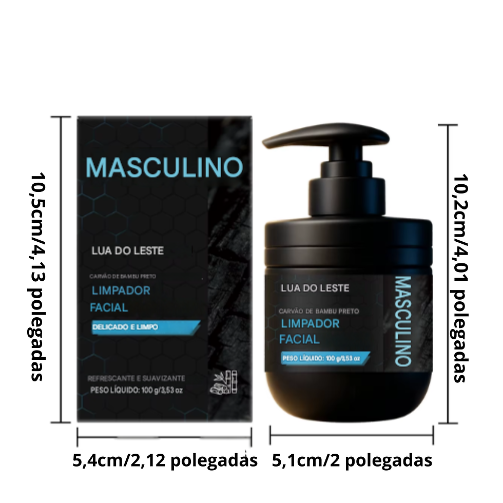 Thumbnail: Gel de Limpeza Facial Masculina Limpeza Profunda, d Oleosidade,Poros, com Carvão