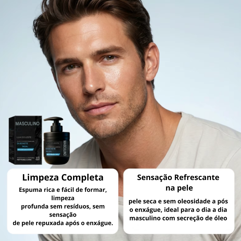 Thumbnail: Gel de Limpeza Facial Masculina Limpeza Profunda, d Oleosidade,Poros, com Carvão