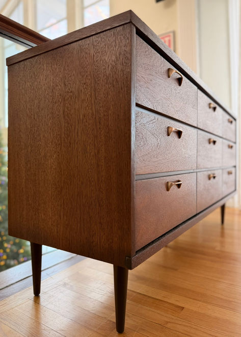 walnut mid century modern credenza