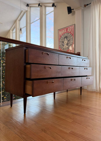 mid century modern walnut dresser
