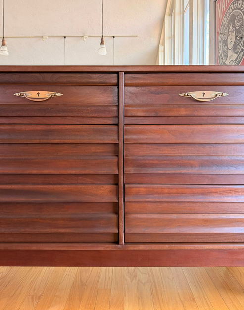 walnut mid century modern dresser