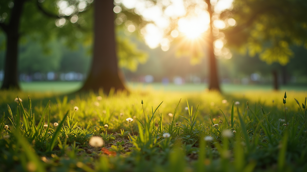 Eye-level view of a calming nature scene