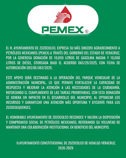 AGRADECIMIENTO A PEMEX