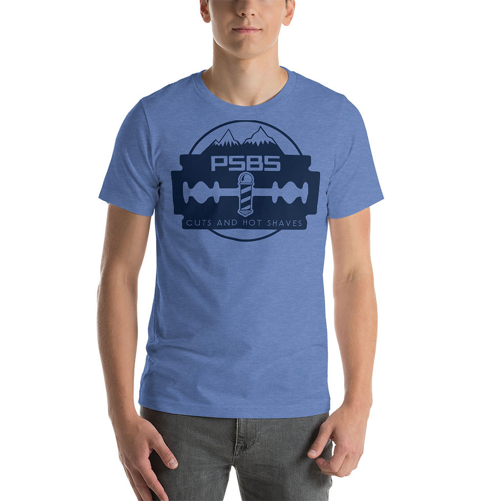 Thumbnail: PSBS Razor Blade and Mountains Front Only Premium TShirt