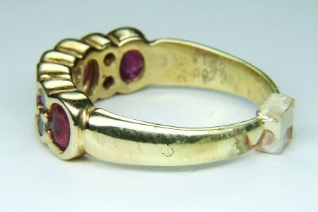 K18ルビーリング　サイズ直し