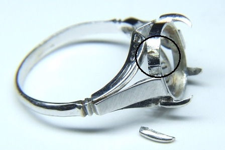 指輪　石留め、爪立て修理