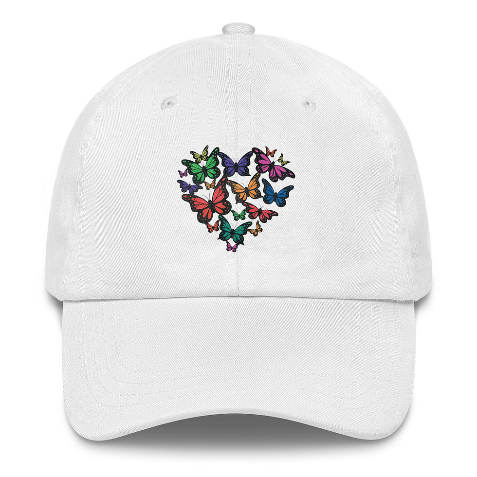 Thumbnail: Hand-Colored Butterflies Cotton Twill Hat