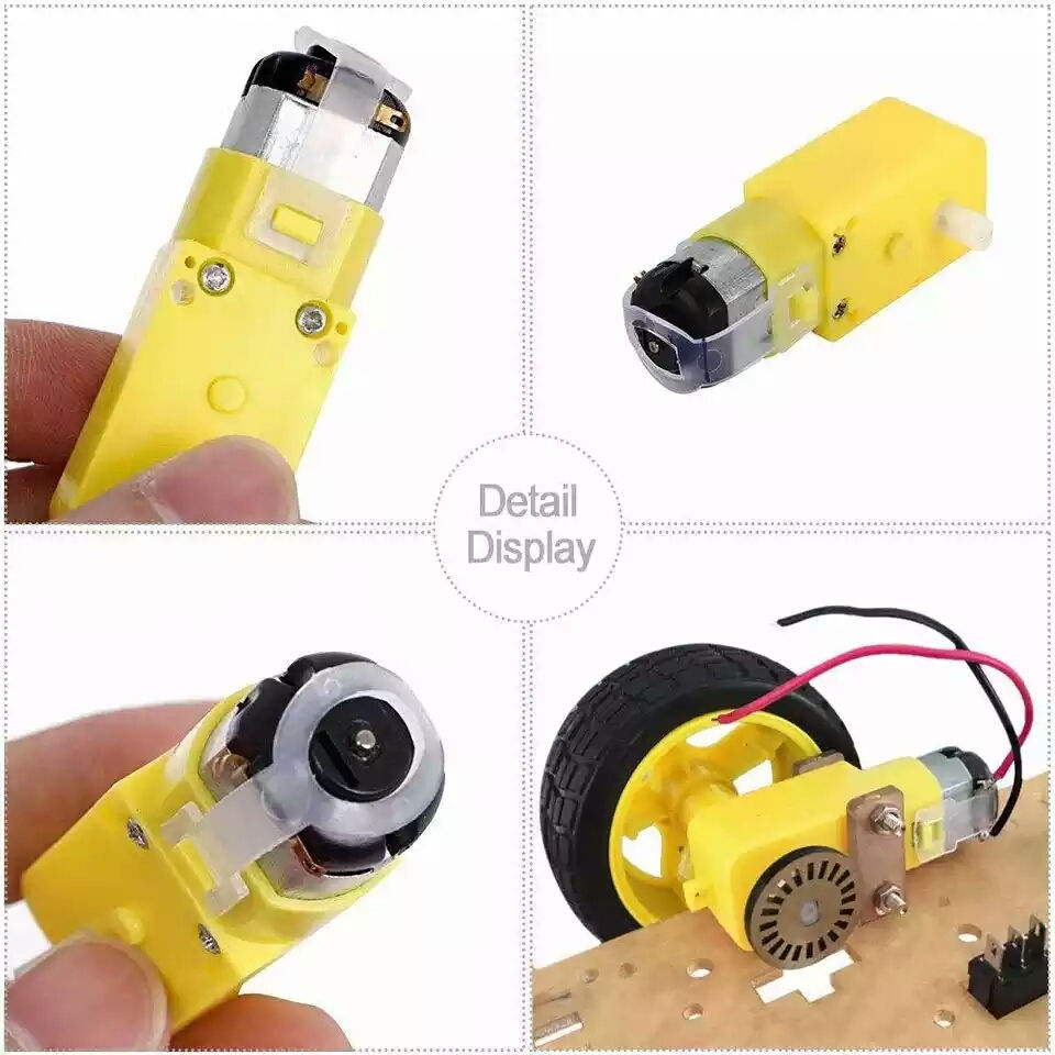 Miniatura: Roda + Pneu + Motor DC 3 a 6V com Redução