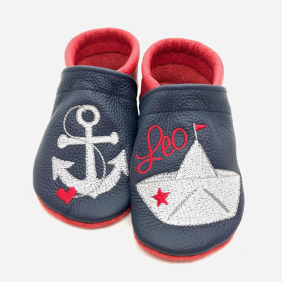 ღ Lederpuschen / Krabbelpuschen / Lauflernschuhe Anker-Schiff ab Gr. 20/21 ღ
