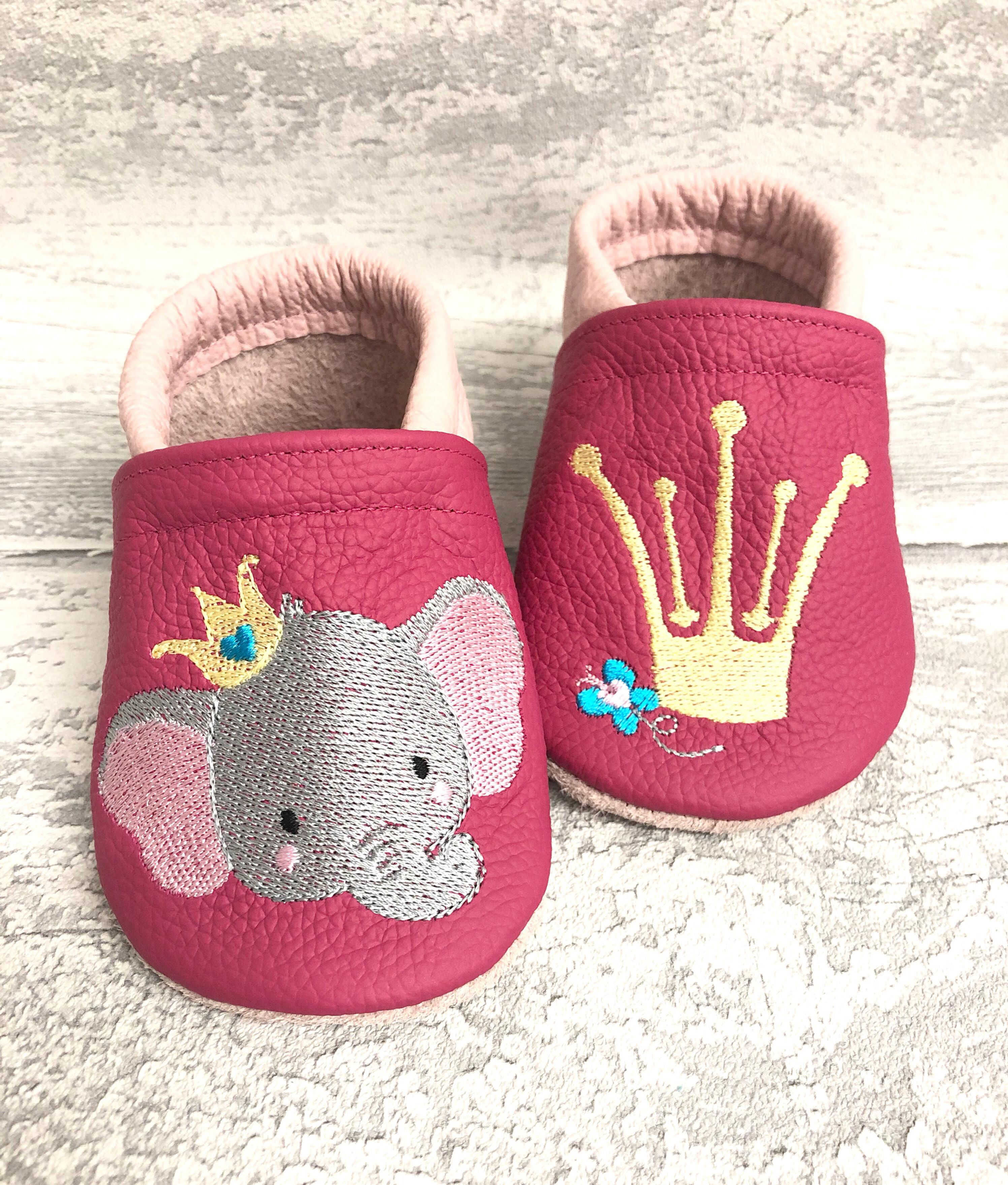 ღ Lederpuschen / Krabbelpuschen / Lauflernschuhe Elefant  ab Gr. 18/19 ღ