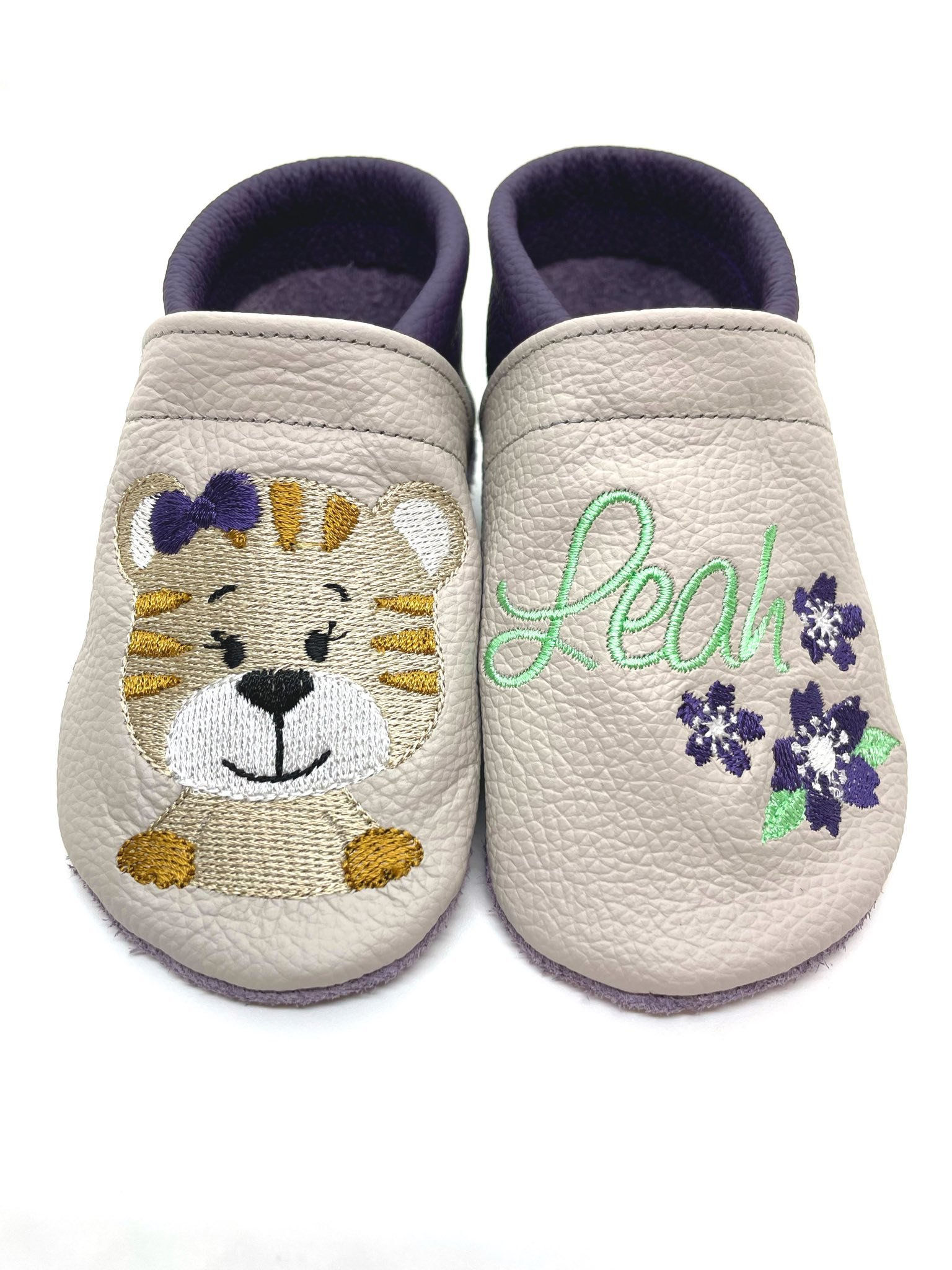 ღ Lederpuschen / Krabbelpuschen Tigermädchen ab Gr. 18/19 ღ